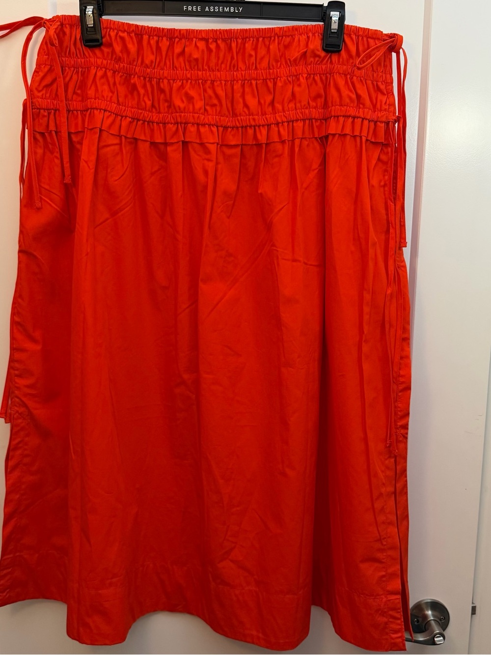 Drawstring smocked cotton skirt - Picture 2 of 8